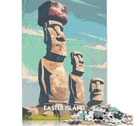 Easter Island Statues Puzzle 1000 Piece Adult Jigsaw Puzzle Wooden Puzzles for Adults Teenagers Teenager Man Woman Gift 1000pcs (75x50cm)