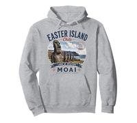 Easter Island - Vintage Moai Statues Rapa Nui - Chile Pullover Hoodie