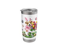 Easter Jack Russell Terrier Dog Mom Spring Easter Bunny Stainless Steel Insulated Tumbler