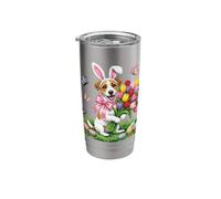 Easter Jack Russell Terrier Dog Mom Spring Easter Bunny Stainless Steel Insulated Tumbler