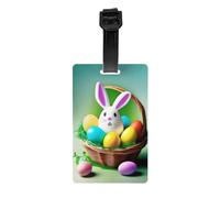Easter Joy Print Luggage Tags with Full Back Privacy Cover â€“ Durable PVC ID Labels for Suitcases & Backpacks