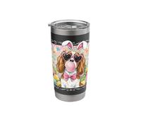 Easter King Charles Spaniel Dog Mom Spring Easter Bunny Eggs Stainless Steel Insulated Tumbler