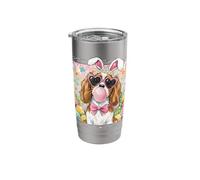 Easter King Charles Spaniel Dog Mom Spring Easter Bunny Eggs Stainless Steel Insulated Tumbler