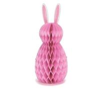Easter Large 30cm Honeycomb Paper Baubles Bunny Hanging Party Xmas Decorations (Pink)