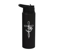 Easter Lily Cross Christian Faith Graphic Stainless Steel Insulated Water Bottle