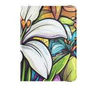 Easter Lily Happy Easter FLOWER and whites Leather Passport Holder Cover Wallet for travel Vaccine Card Holder Cover Combo Card Holder Passport Case for women Waterproof, Easter Lily Happy Easter