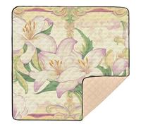 Easter Lily Happy Easter Large Sturdy Baby Play Mat for Indoor Outdoor Washable Padded Baby Mat for Baby Toddler Infant, 50'' x 50''