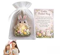 Easter Little Pocket Hug Gifts Bulk Rabbit Easter Eggs Pocket Hug Token with Greeting Cards and Bags, Small Gifts for Employee Appreciation Staff Coworker Present