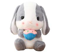 Easter Long-Eared Rabbit Stuffed Bunny with Carrot, Cute Soft Realistic Plush Toys for Toddler, Kids, Baby Shower (E, 65CM)