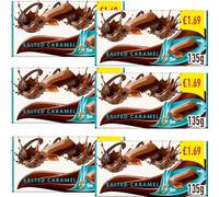 Easter Milk Chocolate Assortment - Smooth Milk Chocolate with Caramel, Salted Caramel & Cookie Crumble Treats -Glxy (6 x Pack, Salted Caramel & Milk Chocolate Block Bar £1.69 PMP -135g)