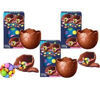 Easter Milk Chocolate Small Easter Egg 100g - Colourful Sugar Shells | Smooth Hollow Milk Chocolate Egg - Smts (12 x Pack)