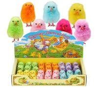 Easter Mini Chicks 36 Pcs Coloured Mini Fluffy Chicks for Easter Bonnet Decoration, Egg Hunt Toy Fillers, Bonnet Decorating Arts & Crafts