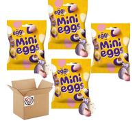 Easter Mini Eggs Chocolate Bag 74g - Solid Milk Chocolate Eggs In A Crisp Sugar Shell - cdb (4 x Bags)