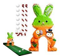 Easter Mini Golf Game,Portable Easter Activity - Holiday Golf Course with Club & Balls,for Family Party Indoor Home Living Room Bedroom Playroom Kids Adults