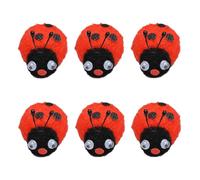 Easter Mini Ladybug 6 Pack - Soft 3cm Pom Pom Ladybug Crafts, Kids’ Spring Decorations, World Book Week & Party Supplies, Perfect Easter Basket Stuffers