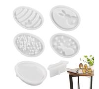Easter Mold, 6 Pieces for Rabbit Lamp Casting,Easter Egg Plaster Molds | For Spring and Holiday Home Decoration, Crafts, Plaster, Cement, Concrete