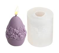 Easter Molds,3D Rose Flower Pattern Easter Candle Molds for Candle Making - Egg Shaped Silicone Soap for Soap Making, DIY Home Decorations, Aromatherapy Candles