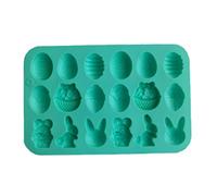 Easter Molds Easter Silicone Chocolate Moulds 18 Cavity Egg, Bunny, Rabbit Head, Basket Shapes Molds for DIY Chocolate Candy Jelly