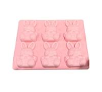 Easter Molds, Non Stick 6 Cavity Crafts Casting Tool, Candle Making Mould, 3D Bunny Shape 6 Cavity Crafts Casting Tool, Molds For Epoxy Resin Ice Soap Cake Decoration Cupcake Fudge Candy Jelly Pastry