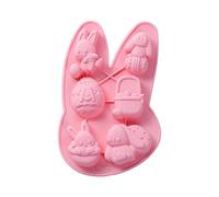 Easter Molds, Non Stick Easy Release 3D Rabbit Silicone Mold Eggs Shaped DIY Baking and Crafting Tool for Cupcake Fudge Jelly Pastry Ice Soap Cake Decoration