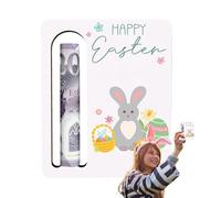 Easter Money Holder, Easter Card Holders - Cute Wooden Cash Holder - Multifunctional House Centerpiece, Portable Money Clip for Daily Use or Travel