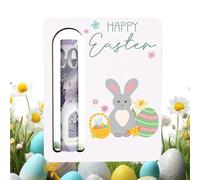 Easter Money Holders for Cash, Cute Wooden Holiday Cash Holder, Eggs Bunnies Money Holder Cards, Handcrafted Colorful Gif-t Card, Portable Easter Basket Stuffer for Children Adults, Graduation Gif-t
