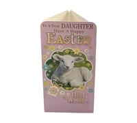 Easter Money Wallet Card for Daughter, Lamb Design, Pink and Gold