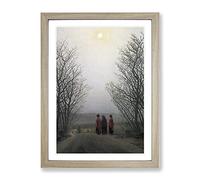 Easter Morning By Caspar David Friedrich Classic Painting Framed Wall Art Print, Ready to Hang Picture for Living Room Bedroom Home Office Décor, Oak A4 (34 x 25 cm)