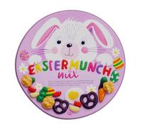 Easter Munch Mix Gift Tin - Assorted Easter Sweets & Chocolate Treats in Bunny-Themed Reusable Metal Tin - Spring Snack Gift for Kids & Families