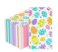 Easter Napkins, 200Pcs Easter Eggs Paper Napkins Disposable, Decorative Cocktail Napkin Guest Paper Hand Towel for Bathroom Home Family Dinner Birthday Holiday Spring Easters Party Decoration Supplies