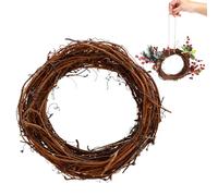 Easter Natural Twig Garland: Rattan Wreath Vine Wreath Decor Hanging Vine Garland Brown Rattan Kitchen Counter Storage Dining Table Service Workshop Bench Layout