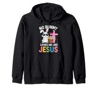 Easter No Bunny Loves Me Like Jesus Kids Women Christian Zip Hoodie