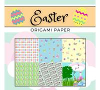 Easter Origami Paper: origami paper book, scrapbooking easter, 8x8, double-sided, 75 sheets, 12 patterns, easter day gift