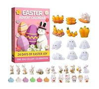 Easter Ornaments Calendar for Countdown - Reusable as a Keepsake - Calendar with Miniature Bunnies | Suitable for Adults and Children for Desk Dining Room Living Room