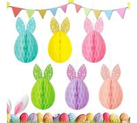 Easter Ornaments for Tree - 6 Pieces Rabbit Egg Pendant - Party Ornaments - for Christian Families Decorators Organizers Community Centers Religious Places Wall