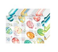 Easter Paper Placemats Buffalo Plaid Eggs Paper Placemats 50 Pack, 10x14 Inch Colorful Eggs Flower Disposable Placemat for Easter Spring Summer Holiday Party Dining Decoration
