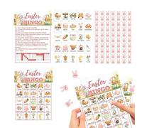 Easter Party Games for Children, 24-Piece Desk Group Set, Interactive Card Games for the Whole Family, for Children, School, Classroom, Festive Occasions, Social Rounds, Travel and U
