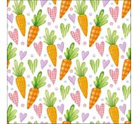 Easter Party Napkins Carrots & Hearts Decoupage Paper Serviettes 3 ply x 20