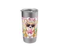 Easter Pembroke Welsh Corgi Dog Mom Spring Easter Bunny Eggs Stainless Steel Insulated Tumbler