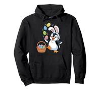 Easter Penguin Bunny Ears Eggs Basket Cute Men Women Kids Pullover Hoodie