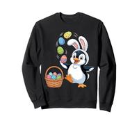 Easter Penguin Bunny Ears Eggs Basket Cute Men Women Kids Sweatshirt