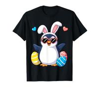 Easter Penguin Bunny Ears Eggs Basket Cute Men Women Kids T-Shirt