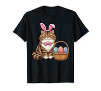 Easter Persian Cat Kitty Rabbit Ears and Eggs Boys Men Women T-Shirt