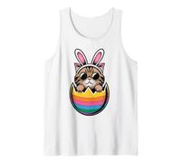Easter Persian Cat Kitty Rabbit Ears and Eggs Boys Men Women Tank Top
