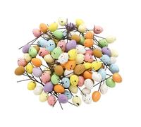 Easter Picks, 100 Pieces, Versatile Craft Use, Mini Easter Foam Eggs With Stems Decorative, Speckled Pastel Easters Egg Picks, Lightweight, For Vase, Wreath, Home, Dining Room