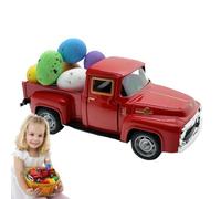 Easter Pickup Truck | Vehicle Toy Model with Eggs | Happy Spring Small Truck Decorations, Easter Farmhouse Metal Car Model for Holiday Decor