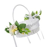 Easter Picnics Basket With Artificial Flower Eggs Decoration For Family Fun And Outdoor Adventures Parks Backyards Event Easter Egg Basket