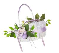 Easter Picnics Basket With Artificial Flower Eggs Decoration For Family Fun And Outdoor Adventures Parks Backyards Event Easter Egg Basket