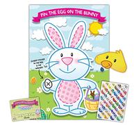 Easter Pin The Egg on Bunny Family Party Easter Game Activity for Kids Children - Up to 24 Players, Includes Chick Face Mask & 24 Easter Egg Stickers - Party Bag Filler, Party Favour Supplies