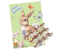 Easter Pin The Tail On The Bunny Game - A2 Party Poster with 36 Tail Stickers & Eye Mask - Easter Party Activity for School, Classroom & Events